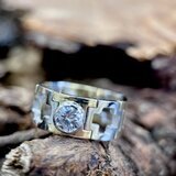 プラチナ&ゴールド・ダイヤリング(送料無料)