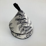 三角鍋つかみ２個セット*ボタニカル黒