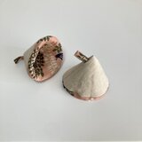 三角鍋つかみ２個セット*ボタニカルサーモンピンク