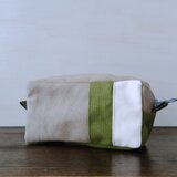 帆布の男前なボックスポーチ F25-抹茶ベージュ