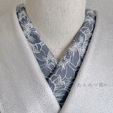 洗える刺繍半衿 グレーラメ【ラスト】