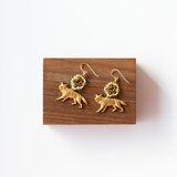 【新作】ペリドットとオオカミのピアス/イヤリング/14kgf