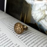 [UK] Royal Coat of Arms Ring - brass φ17mm
