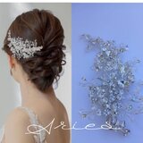 ブライダル ヘッドドレス シルバー クリスタル ビジュー 小枝 ウェディング 髪飾り