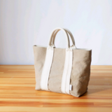 Soft canvas tote〈Breeze〉M / モカベージュ×生成り