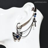 蝶とクロスのフープイヤリング&イヤーカフ【ピアス等変更可】