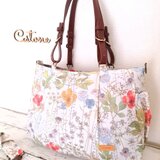 3/31まで期間限定販売♪　リバティ　イルマ　レッド&イエロー　タック入り通勤バッグ　春の装いに♪　