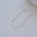 淡雪 ｜ 淡水パールとチェーンの華奢な14kgfネックレス