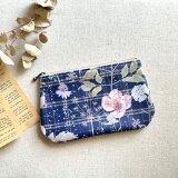 リバティ　ラミネートラウンドポーチ　「Irma's Garden」