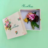 ヴィンテージ布カルトナージュBOXとコサージュのセットC