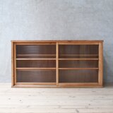 モールガラスのガラスケース2 古家具/アンティーク/ガラスケース/収納/モールガラス/茶箪笥/水屋/古道具