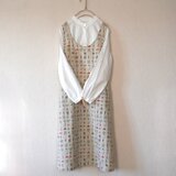 綿麻のエプロンワンピース　アイスクリーム