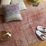 90×188.5桃カラー　春色　ワンカラーラグ　トルコヴィンテージラグ