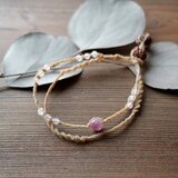 日本の麻&ﾋﾟﾝｸﾄﾙﾏﾘﾝ・ﾛｰｽﾞｸｫｰﾂのﾌﾞﾚｽﾚｯﾄ