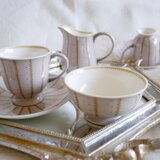 英国製ヴィンテージ【スージークーパー】カップ&ソーサー、クリーマー、シュガーボウル