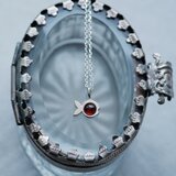 天然ガーネット 魚 ネックレス シルバー925
