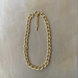 Vintage 90s retro gold tone classical textured chain necklace