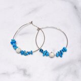 ハウライトとターコイズのフープピアス