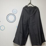 シンプルキュロット　岡山県産ブラックデニム　