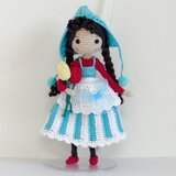 あみぐるみ・チュリップを運ぶ✿女の子　黒髪