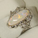 5.15ctオパールとSV925の指輪（リングサイズ：9.5-10号の方に推奨、天然石、ロジウムメッキ）