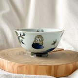 チコロット❤️Mサイズ❤️すべて手描き❤️染付け❤️ご飯茶碗お雑煮やぜんざい❤️小鉢❤️童話❤️さるかに合戦