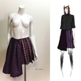 【1点もの・デザイン画付き】尾州織りジャガード生地アシメトリースカート（KOJI TOYODA）