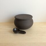 塩壺（匙付き）黒