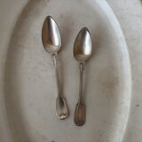 フランスアンティーク　Christofle（クリストフル）/ デザートスプーン2本set　シルバープレート