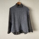 杢パイルカットソータートルベスト　杢紺Ｆ