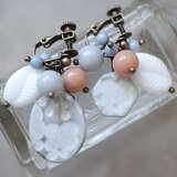 : : : 陶土の草花耳かざり : : : 1440（ピアス／イヤリング）