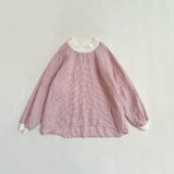 リネンプルオーバー赤×白ボーダー柄