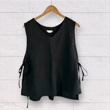 サイドノットベスト ブラックリネン