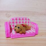 ミニチュア ソファ＆羊毛フェルトダックスちゃんセット