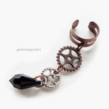 歯車の銅古美イヤーカフ/ブラック