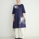 手描き乱菊・５部袖ワンピース