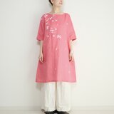 手描き桜・５部袖ワンピース