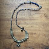 ＊古のとらいばるなネックレス。@アフガニスタンの遊牧民チャーム＋アフリカドゴンビーズ＋再生ビーズ＋ジャワのシードビーズ2種