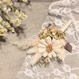 ドライフラワーコサージュ★ホワイト