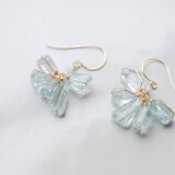 アクアマリンの束のピアス　１４kgf