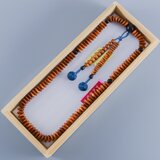 天台九寸　屋久杉　青虎眼石　仕立て　正式数珠　念珠　京都手作り　JUA153