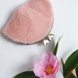 ばあば ♡ 大きめ全部ガラスビーズがま口（淡侘助・2213）