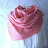 草木染め・茜染め・大判コットンロングストール・コーラルピンク