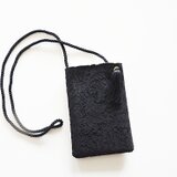 1点限定！フランス製　上質リバーレース　2Wayスマホポーチ　ブラック　フォーマルコーデにも◎