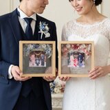 【両親贈呈品・子育感謝状・ウェルカムグッズ・命名書・送別ギフトなど】ウッドガラスフォトフレームD  #1303