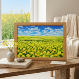 【原画】幸せの黄色い絨毯 ｜ 菜の花の油絵 インテリア モダンアート