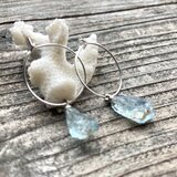 ☆3月誕生石☆*sv925* Raw Aquamarine アクアマリン原石の一粒ピアス