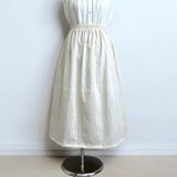 オーガニックWガーゼ◇生成り◇ギャザースカート◇釜もみ仕立てでふっくら