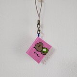 ミニチュア豆本メモ帳ストラップ キーウィ柄