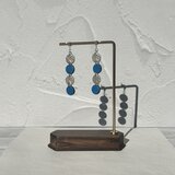 光と色のハーモニー：レザー4連ピアス【丸型】